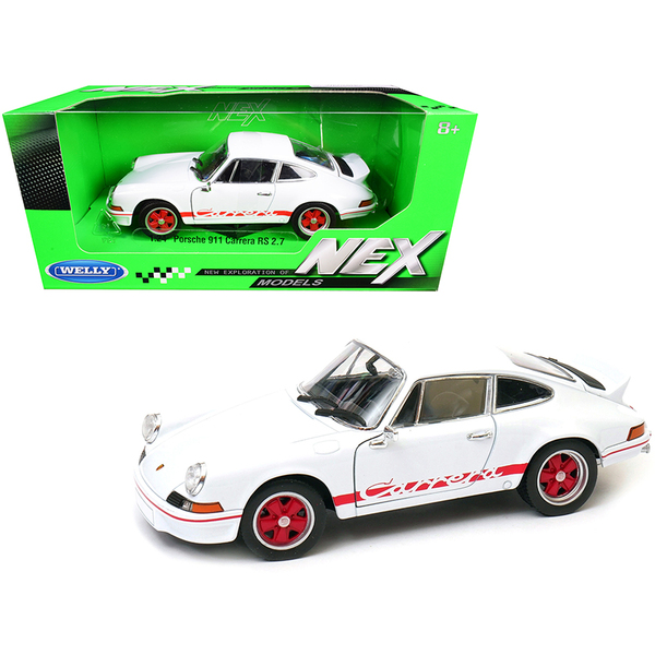 Welly 1/24 Porsche 911 Carrera RS 2.7 White/Red Diecast Car