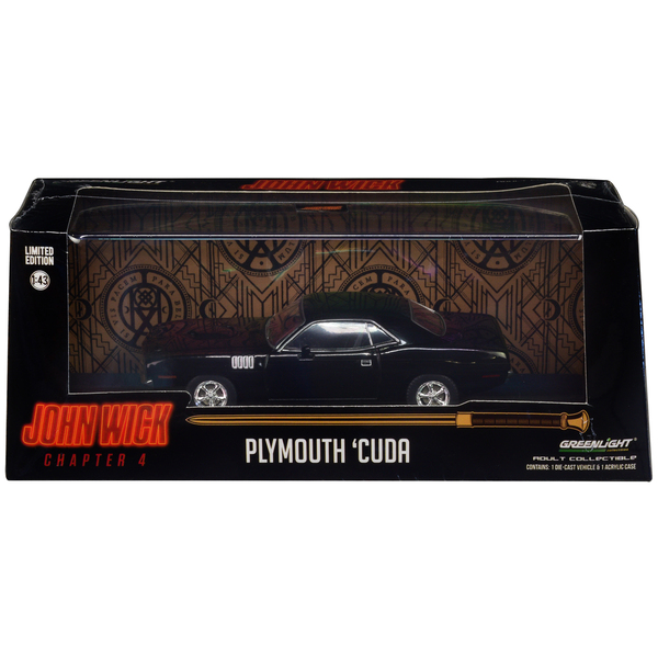 Greenlight 1971 Plymouth Barracuda John Wick Movie 1/43 Diecast