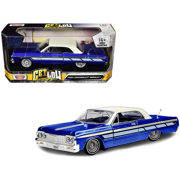 Motormax 1964 Chevy Impala Lowrider Candy Blue 1/24 Diecast