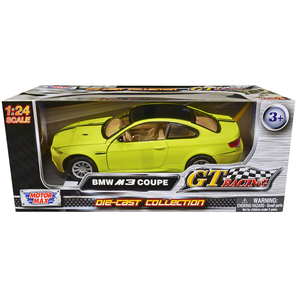 Motormax BMW M3 Coupe GT Racing Yellow Diecast Model - 1/24 Scale