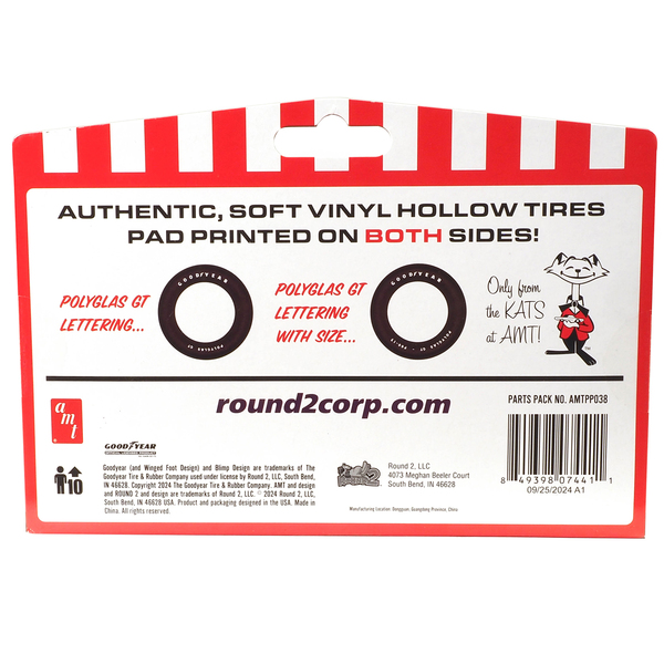 AMT Goodyear Polyglas GT Tire Set 8 Pieces 1/25 Scale