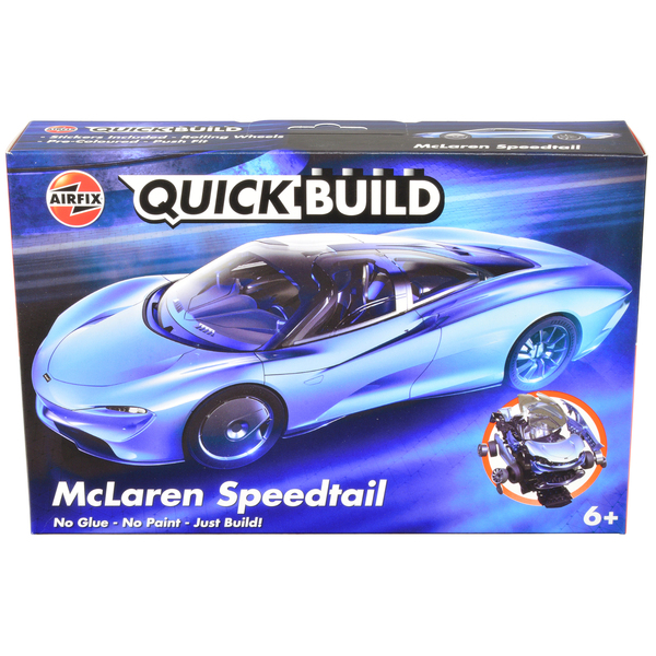Airfix Quickbuild McLaren Speedtail Light Blue 7.25" - Sleek & Speedy!