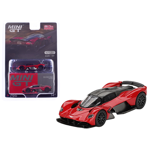 Mini GT Aston Martin Valkyrie - Hyper Red / Carbon Top 1/64