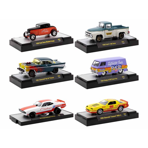 M2 Machines Auto Meets Release 84: 6-Car 1/64 Diecast Set w/ Cases