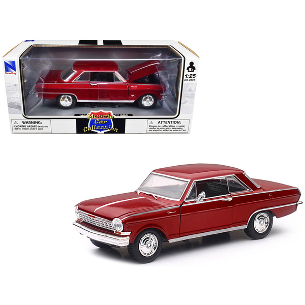 New Ray 1964 Chevrolet Nova SS Burgundy 1/25 Diecast Muscle Car