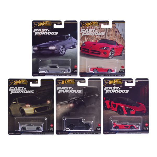 Hot Wheels Fast & Furious 5-Piece Diecast Car Set