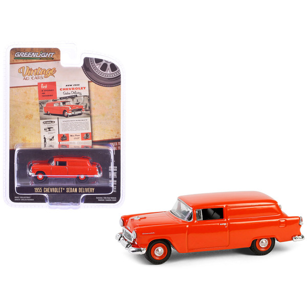 Greenlight 1955 Chevy Sedan Delivery: Orange Red 1/64 Diecast