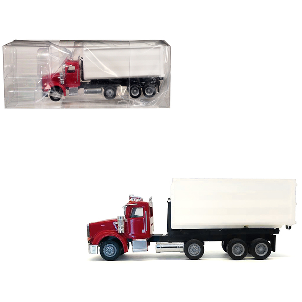 Promotex Peterbilt 367 Roll-Off Dump Truck Red & White HO Scale