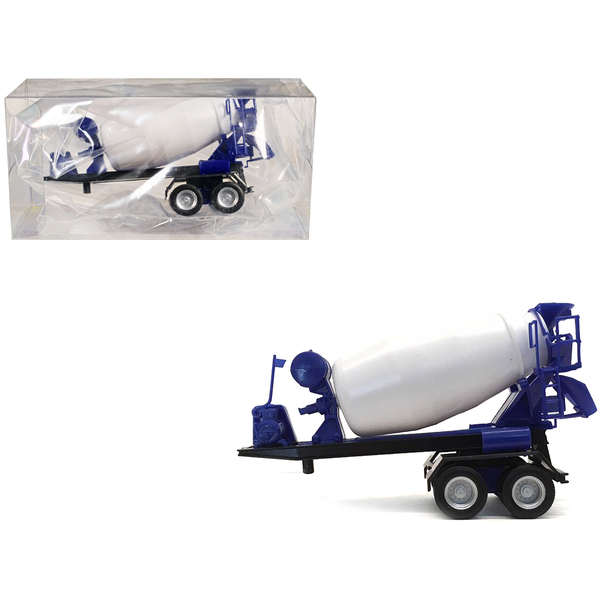 Promotex HO Scale Cement Mixer Trailer - White & Blue