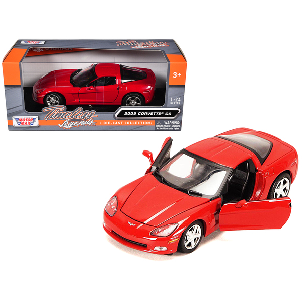 Motormax 2005 Chevrolet Corvette C6 Coupe 1/24 Diecast Red