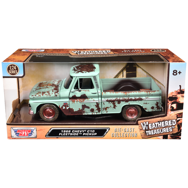 Motormax 1966 Chevy C10 1/24 Weathered Green Pickup