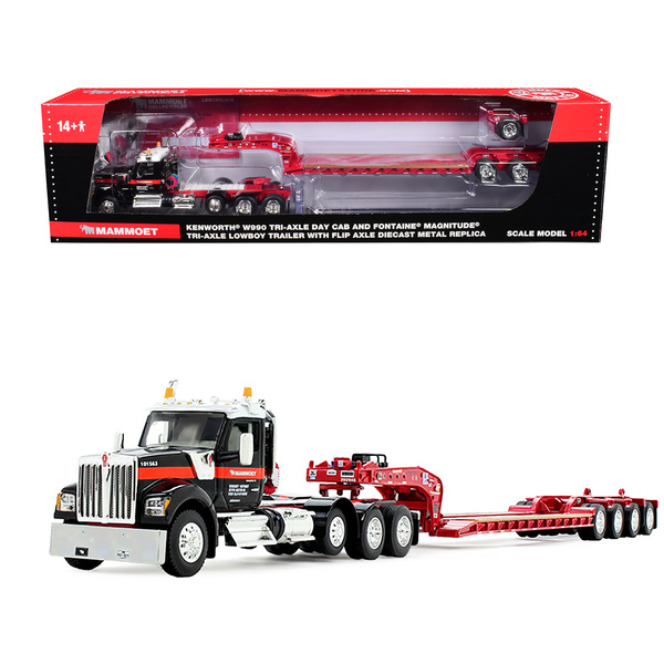 First Gear Kenworth W990 & Lowboy Trailer - Mammoet - 1/64