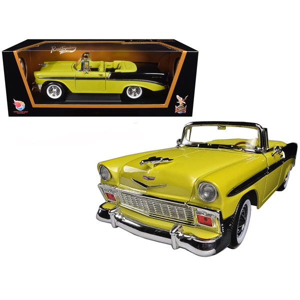 Road Signature 1956 Chevy Bel Air Convertible Yellow/Black 1/18