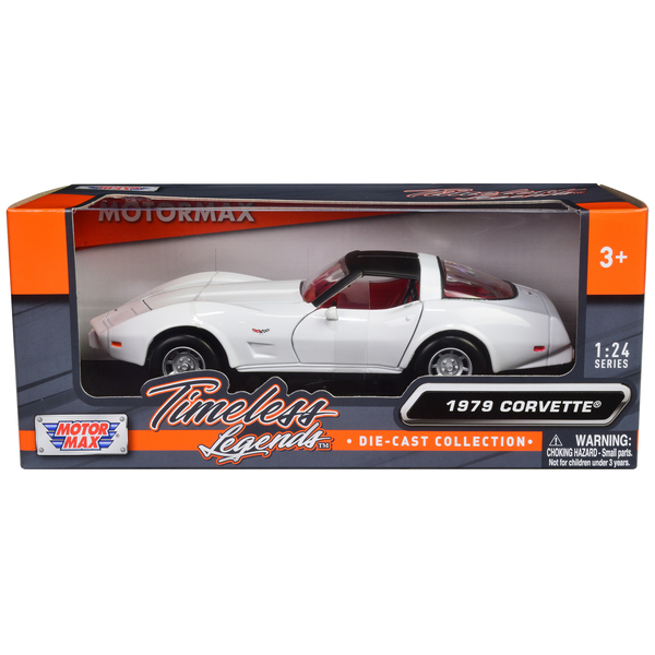 Motormax 1979 Corvette C3 White/Black Top 1/24 Scale