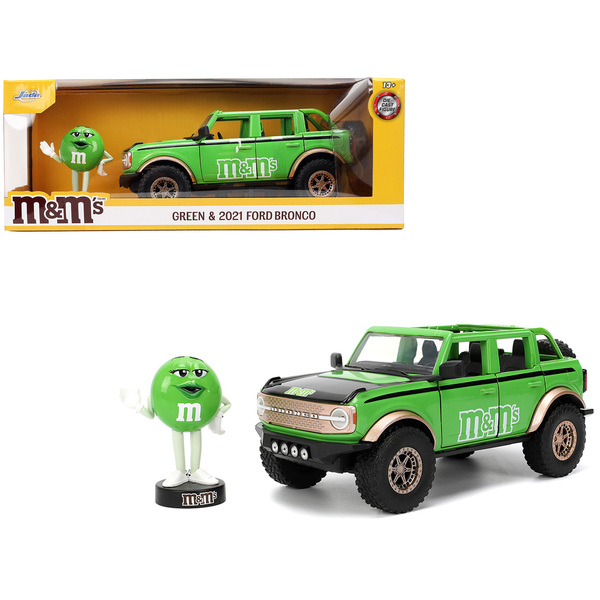 Jada Hollywood Rides 2021 Ford Bronco Green M&M's 1/24