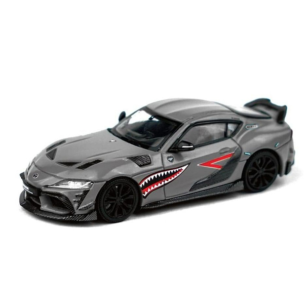 Pop Race Toyota Supra DarwinPro 66G Gray Shark Mouth 1/64
