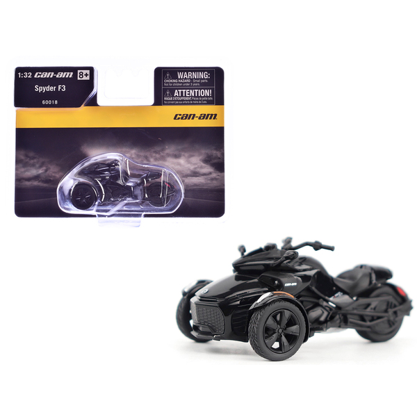 BRP Can-Am Spyder F3 Steel Black Metallic 1/32 Diecast Motorcycle