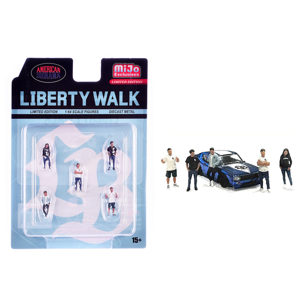 American Diorama Liberty Walk Team Figures - 5 Pcs - 1/64 Scale