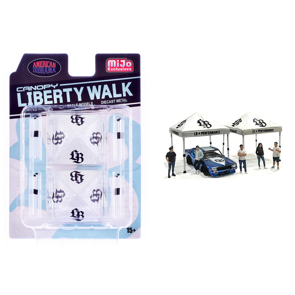 American Diorama Liberty Walk Canopy Set - White 1/64 Scale