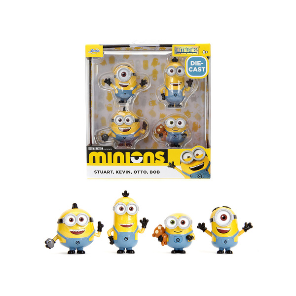 Jada Minions Diecast Figure Set: Bob, Otto, Kevin, Stuart