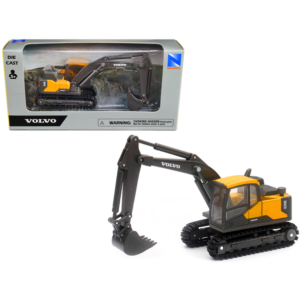 New Ray Volvo EC140E Excavator 5.25" Yellow Diecast Model