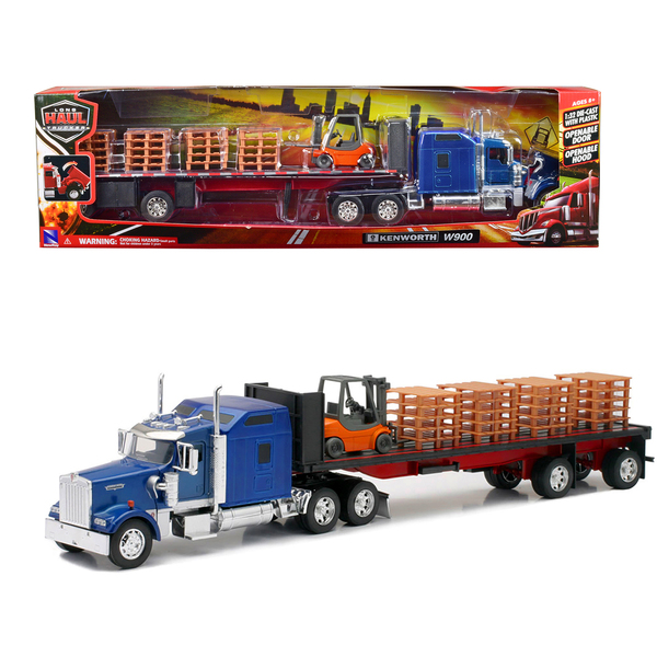 New Ray 1/32 Kenworth W900 Flatbed Truck - Blue