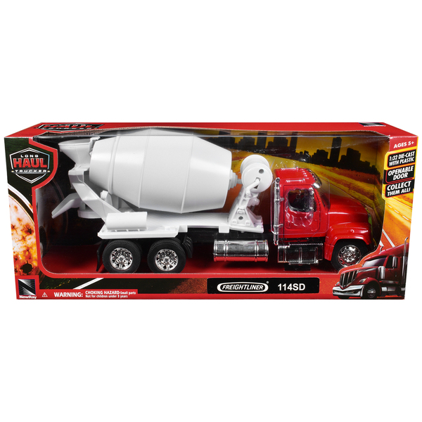 New Ray Freightliner Cement Mixer Red/White 1/32