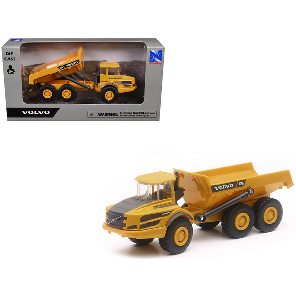 New Ray Volvo A25G Dump Truck 5.5 Inch Diecast Model Yellow