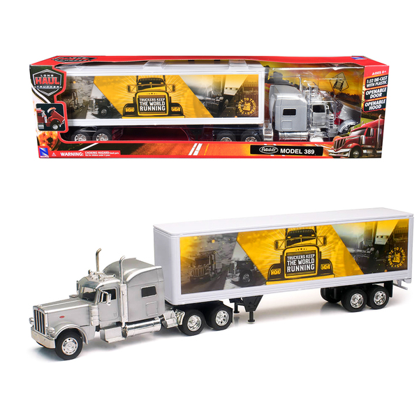 New Ray Peterbilt 389 Silver Truck & Trailer 1/32 Scale