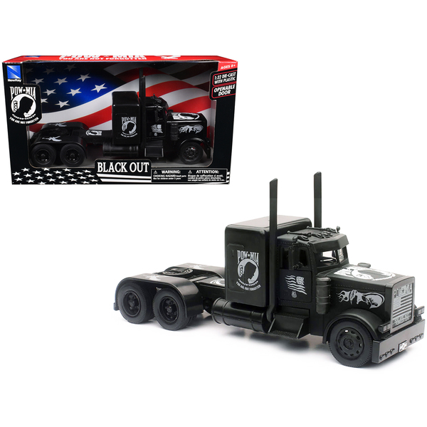 New Ray Peterbilt Black Out POW-MIA Truck 1/32