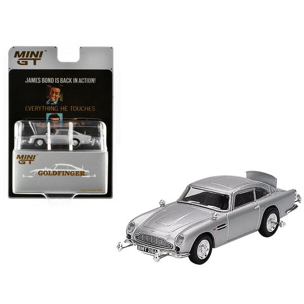 Mini GT Aston Martin DB5 RHD 'Goldfinger' Birch Silver 1/64