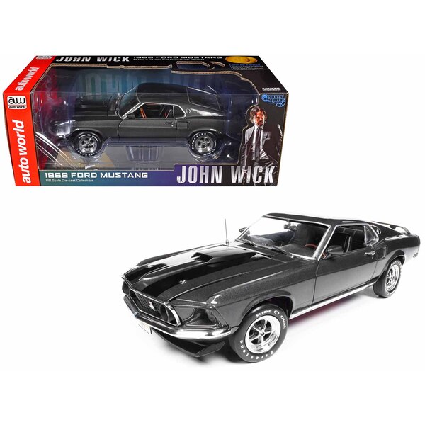 Auto World 1969 Ford Mustang "John Wick" 1/18 Dark Gray