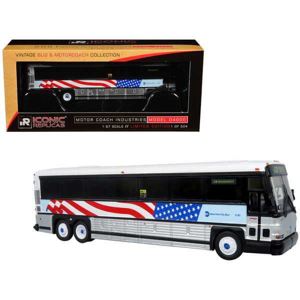 Iconic Replicas 1/87 HO 2001 MCI D4000 MTA 9/11 Memorial Bus