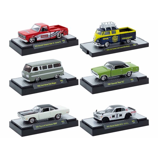 M2 Auto Meets Release 85 Diecast Cars - 1/64 Scale (6-Pc)