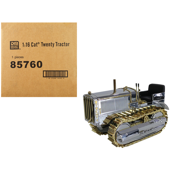 Diecast Masters CAT Twenty Tractor - Centennial Chrome/Gold 1/16 Scale