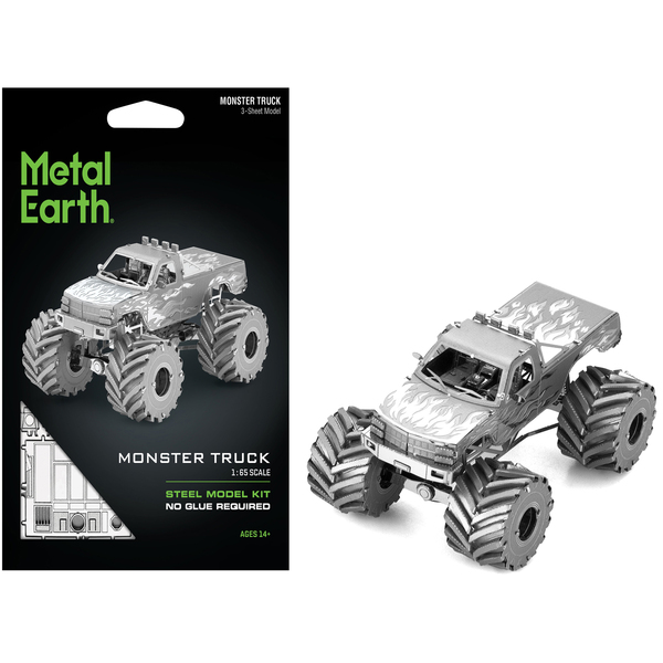 Metal Earth Flame Monster Truck: Cool Steel Model