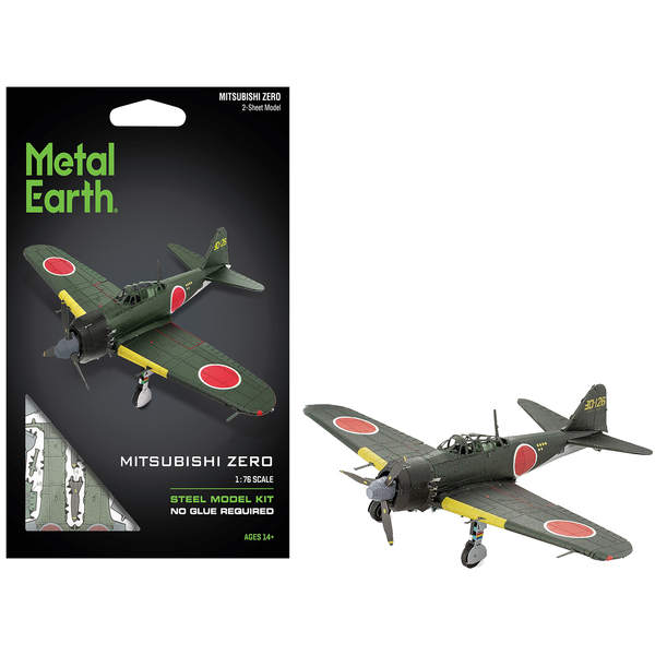 Metal Earth Mitsubishi A6M Zero Fighter - WWII Model