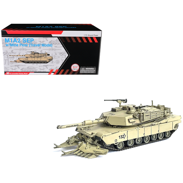Dragon Models M1A2 SEP Abrams Tank w/Mine Plow Desert Sand 1/72
