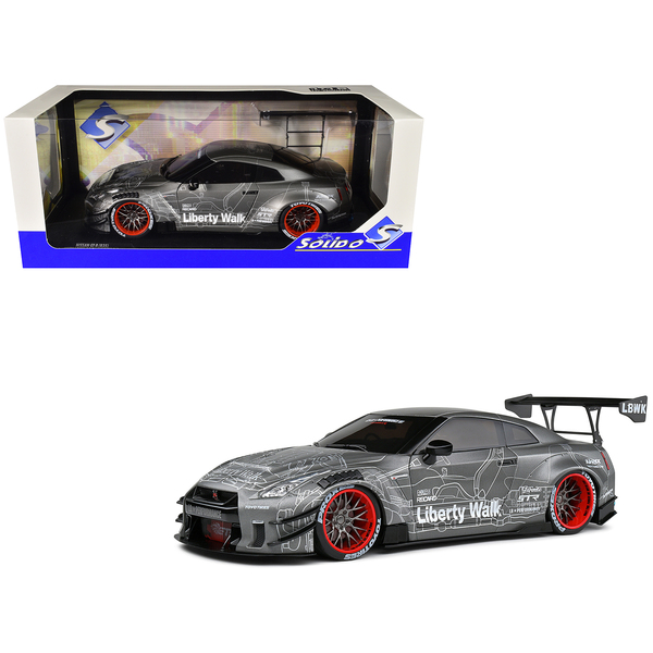 Solido 2020 Nissan GT-R R35 Liberty Walk Dark Silver 1/18