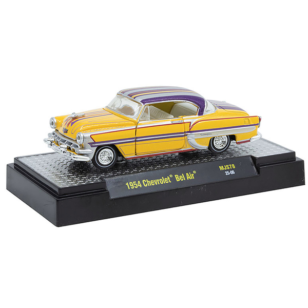 M2 Machines Yellow 1954 Chevy Bel Air Lowrider 1/64 Diecast