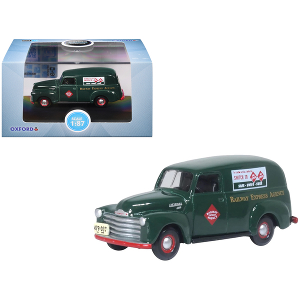 Oxford Diecast 1950 Chevy Panel Van - Railway Express Agency Green