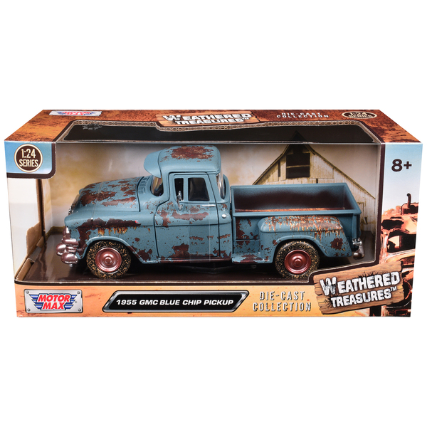 Motormax 1955 GMC Blue Chip Pickup Rusted Matt Blue 1/24