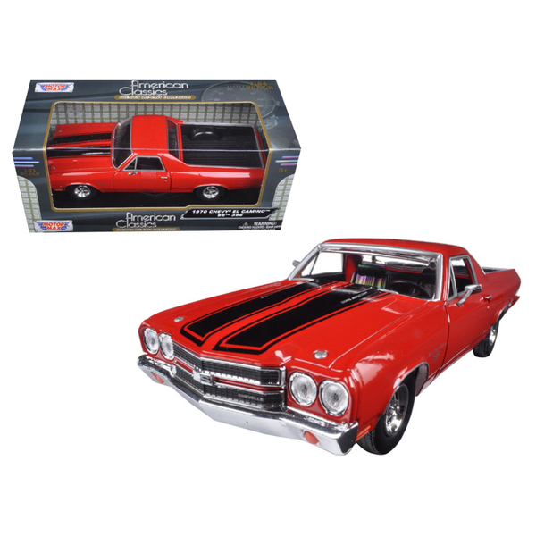 Motormax 1970 Chevy El Camino SS 396 Red/Black Stripes 1/24