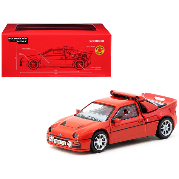Tarmac Works 1/64 Ford RS200 Red "Hobby64"