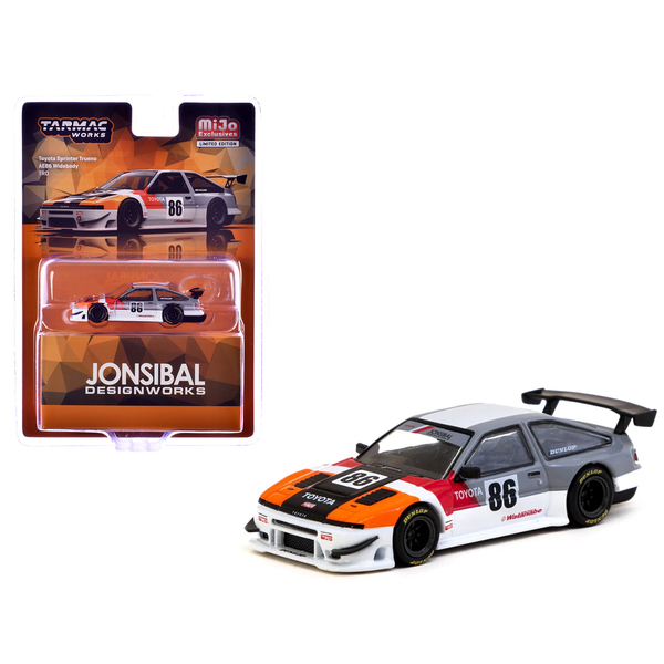 Tarmac Works Toyota AE86 Widebody White/Gray 1/64