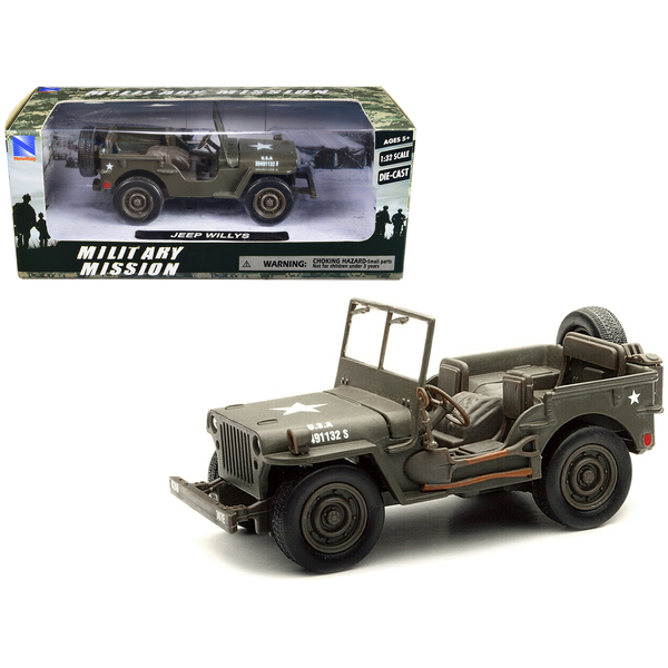 New Ray U.S.A. Army Green Jeep Willys 1/32 Diecast Model