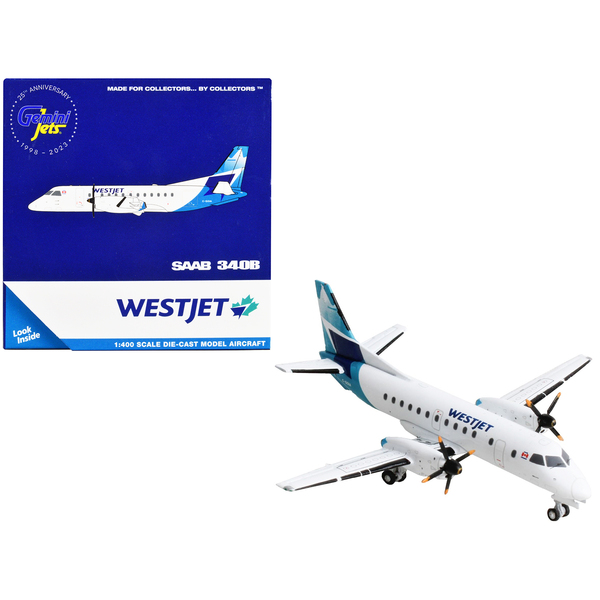 GeminiJets WestJet Saab 340B 1/400 White/Blue Tail