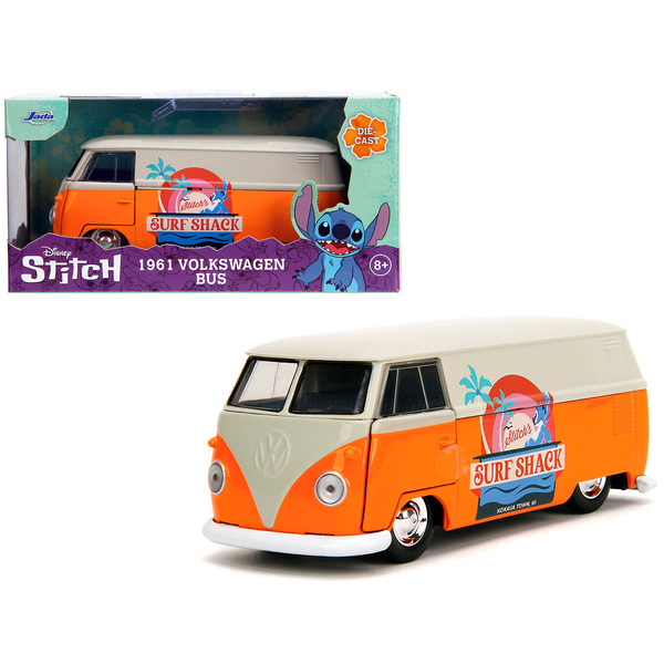 Jada Disney Stitch's Surf Shack 1961 VW Bus 1/32 Diecast - Orange/Gray