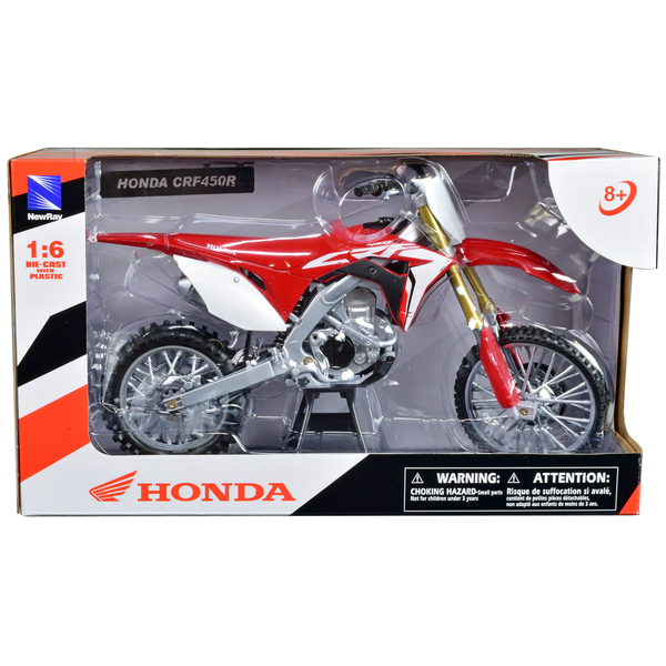 New Ray Honda CRF450R 1/6 Scale Motorcycle - Red & White