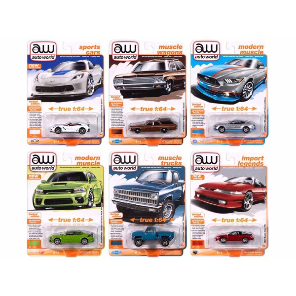 Auto World Premium 1/64 Scale 6-Piece Diecast Car Set
